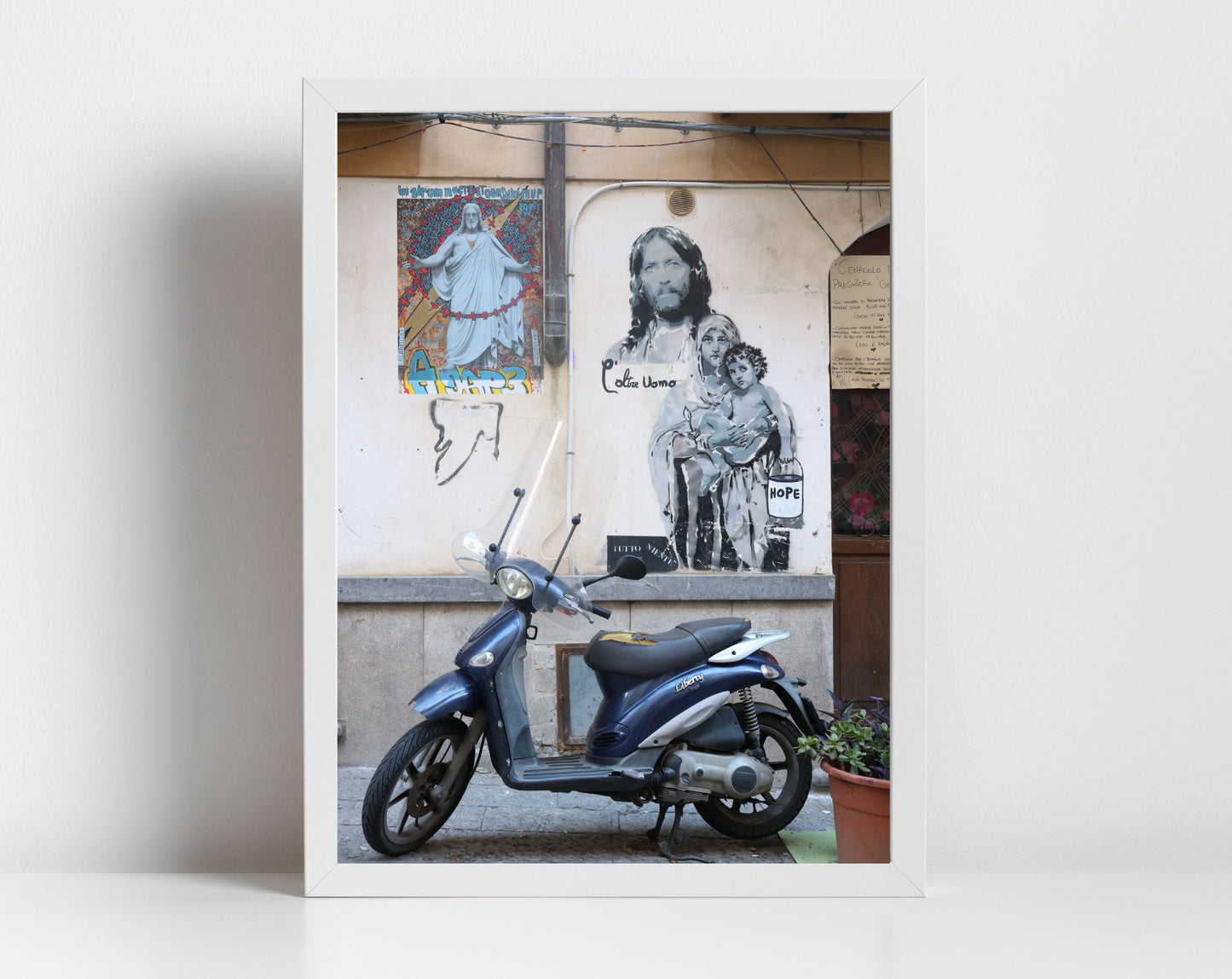 Palermo Sicily Photography Print Vespa Poster Religious Icon Wall Art