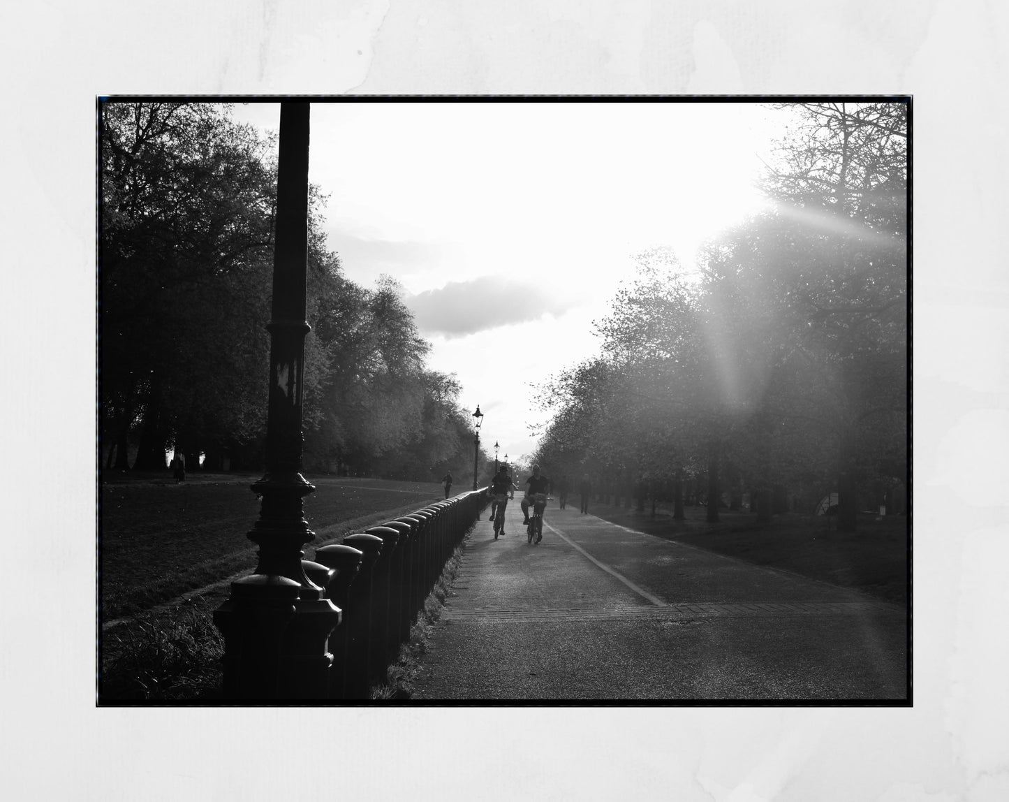 Hyde Park London Cycling Black And White Photography Print
