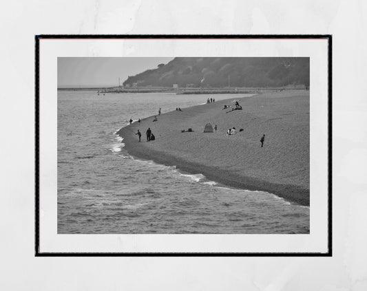 Folkestone Beach Black And White Photography Print