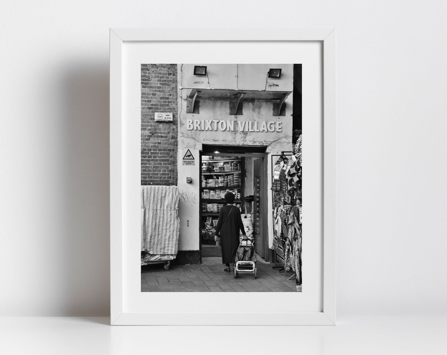 Brixton Village Market Street Black And White Photography Print