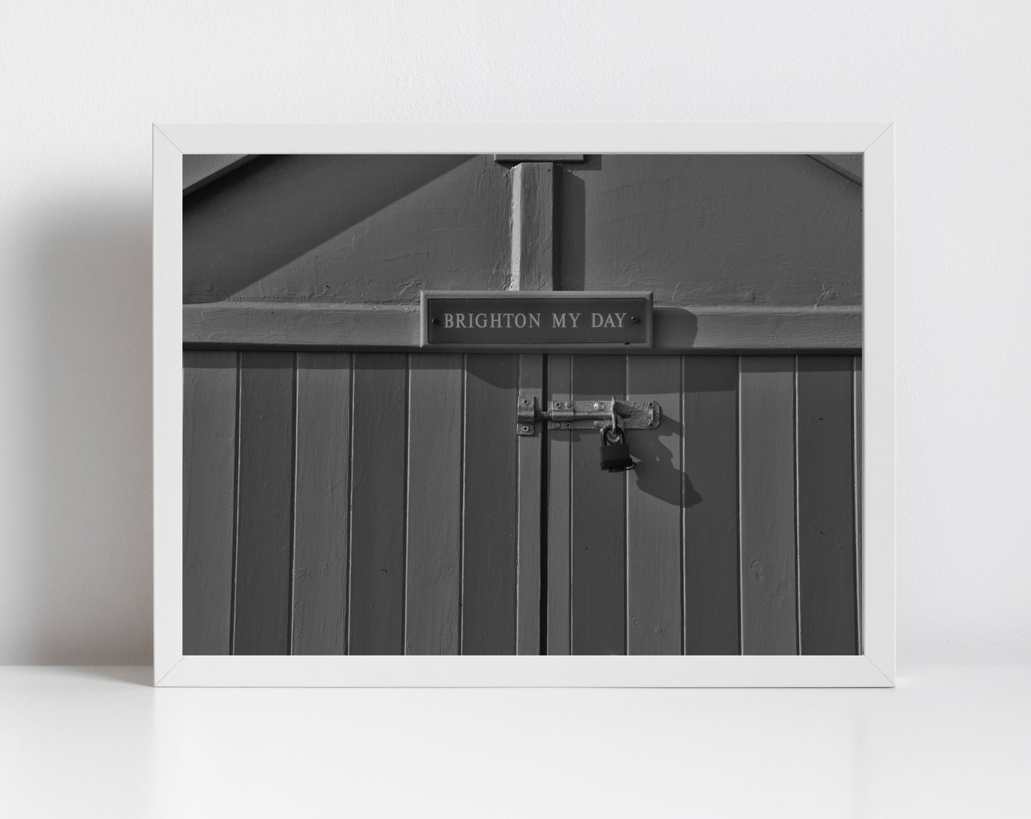 Brighton Photography Print Black And White Hove Beach Huts Wall Art
