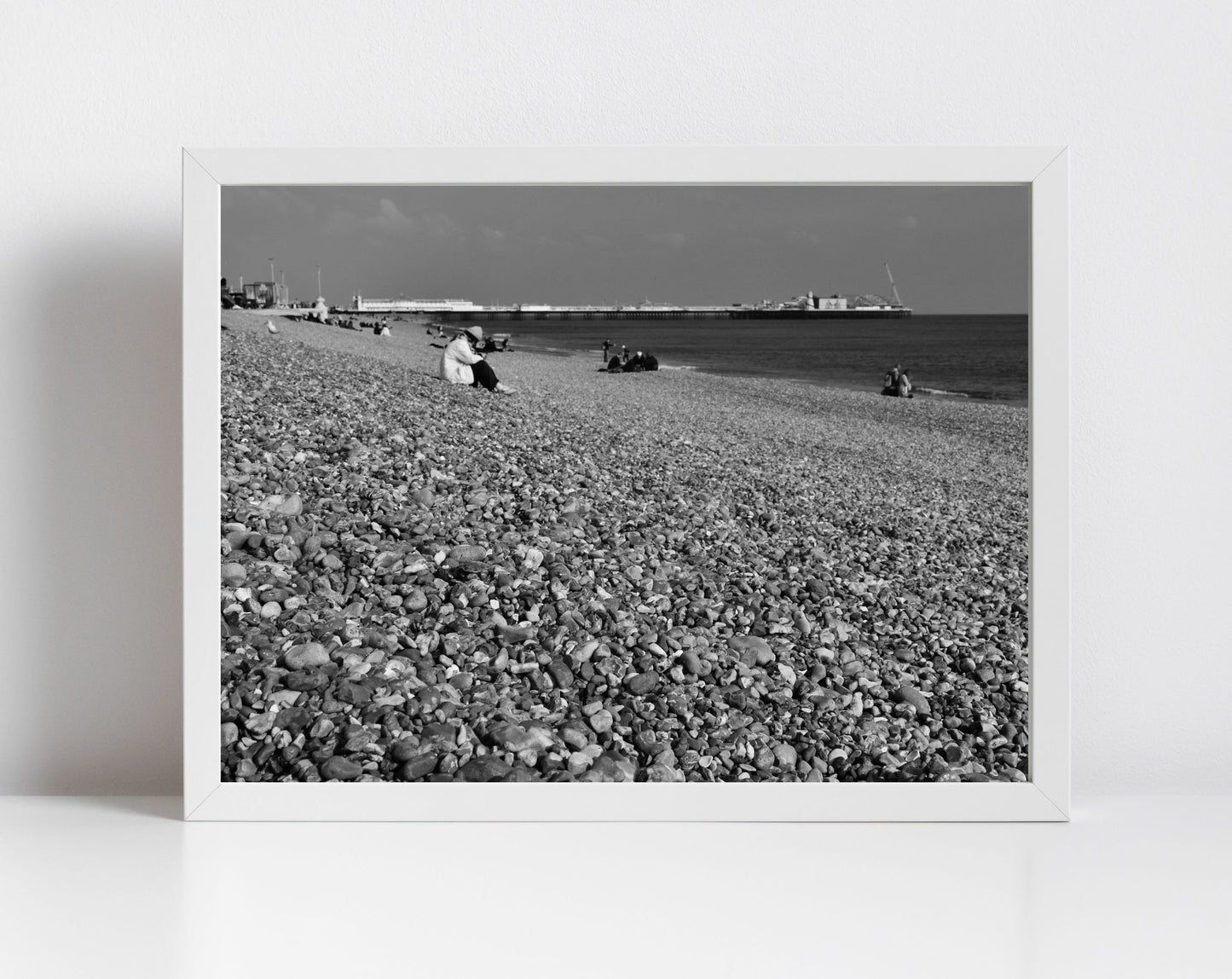 Brighton Beach Black And White Photography Poster