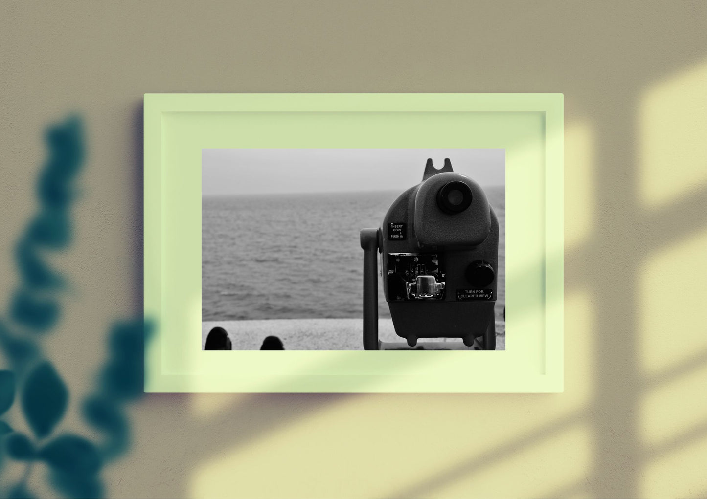 Folkestone Sea Telescope Black And White Photography Print