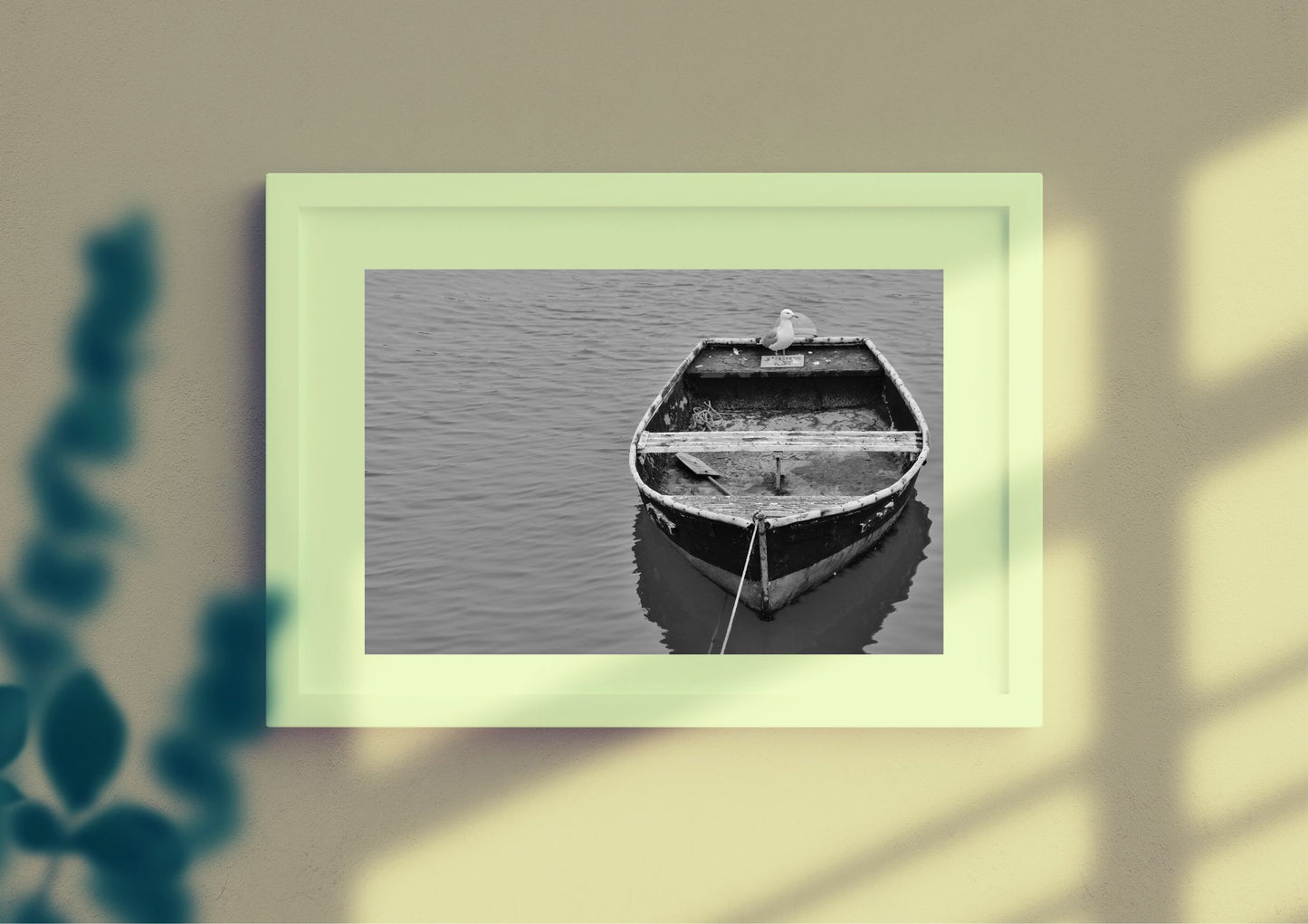 Folkestone Boat Black And White Photography Print Seagull Art