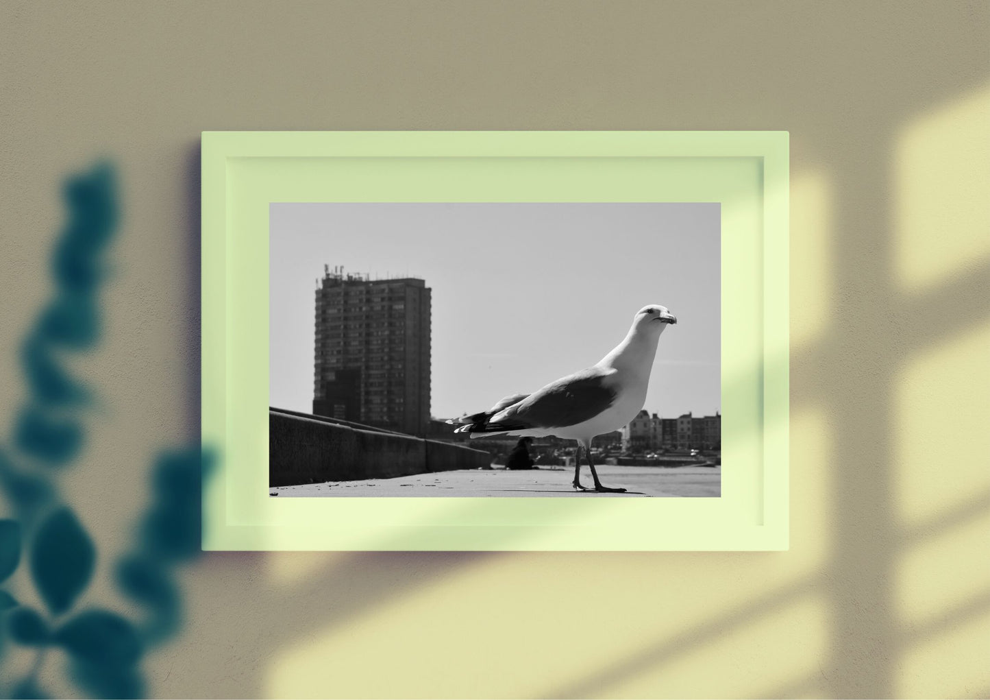 Margate Black And White Photography Print Seagull Wall Art