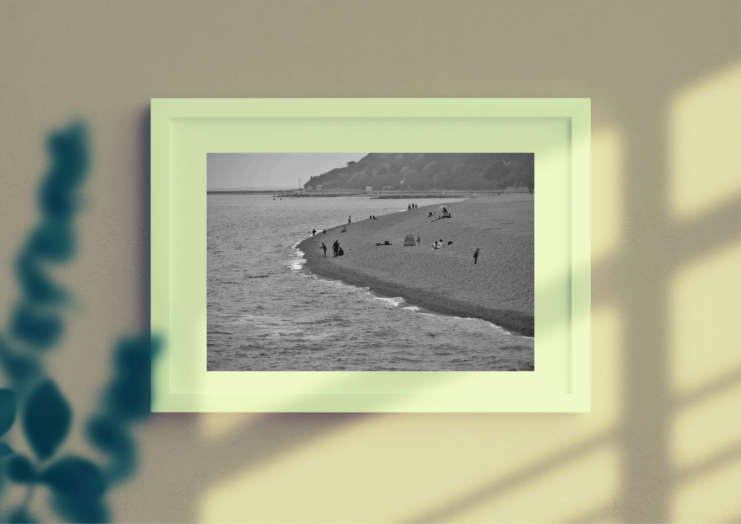 Folkestone Beach Black And White Photography Print