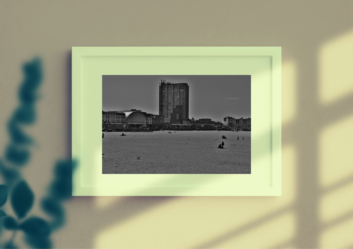 Margate Beach Black And White Print Brutalist Wall Art