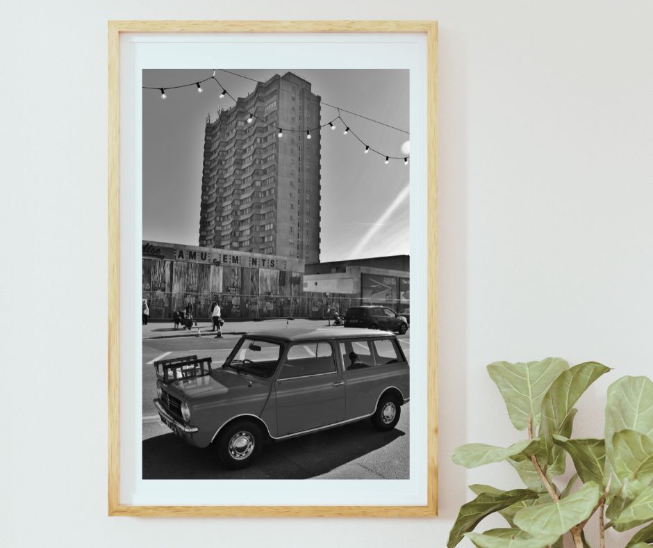 Margate Black And White Print Brutalist Wall Art