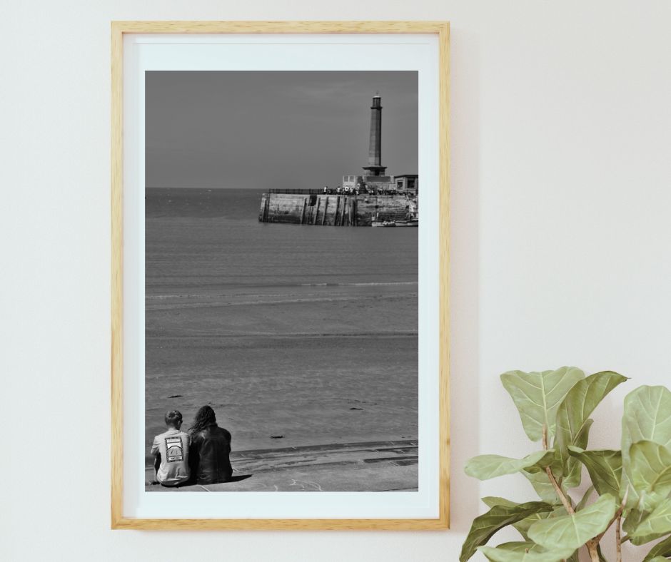 Margate Lighthouse Black And White Photography Print