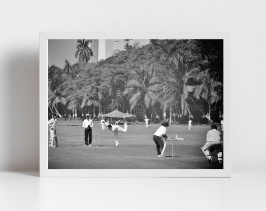 Mumbai Print Cricket Poster Black And White Photography Print