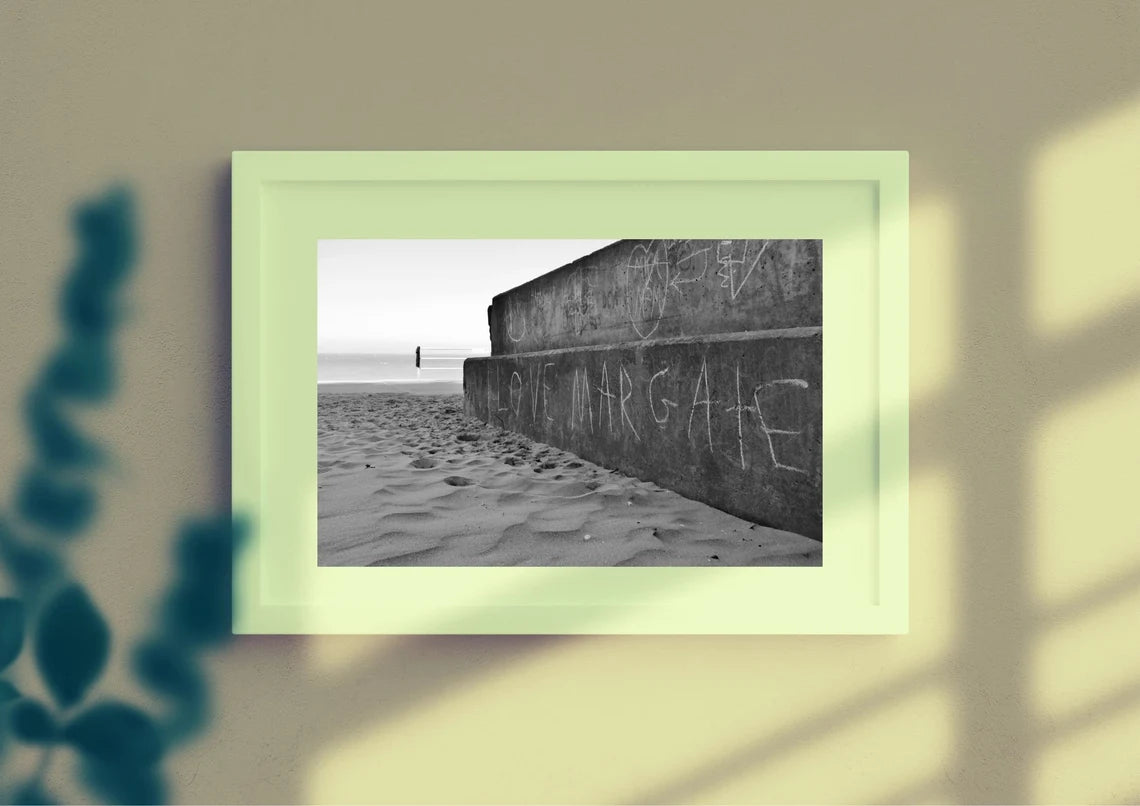 Margate Graffiti Black And White Photography Print