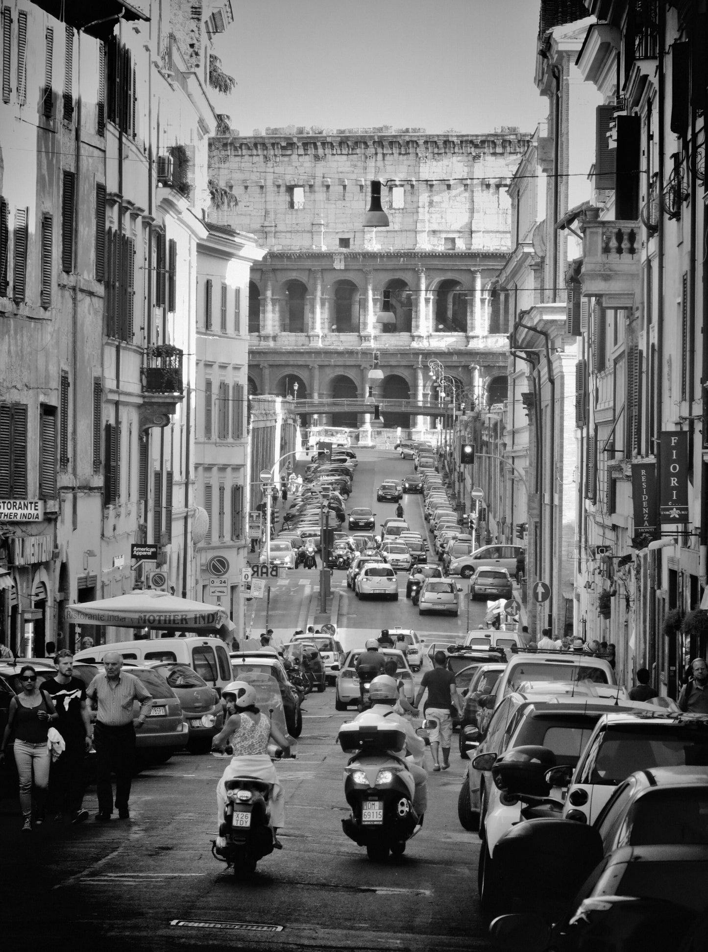 Rome Italy Colosseum Black And White Photography Print