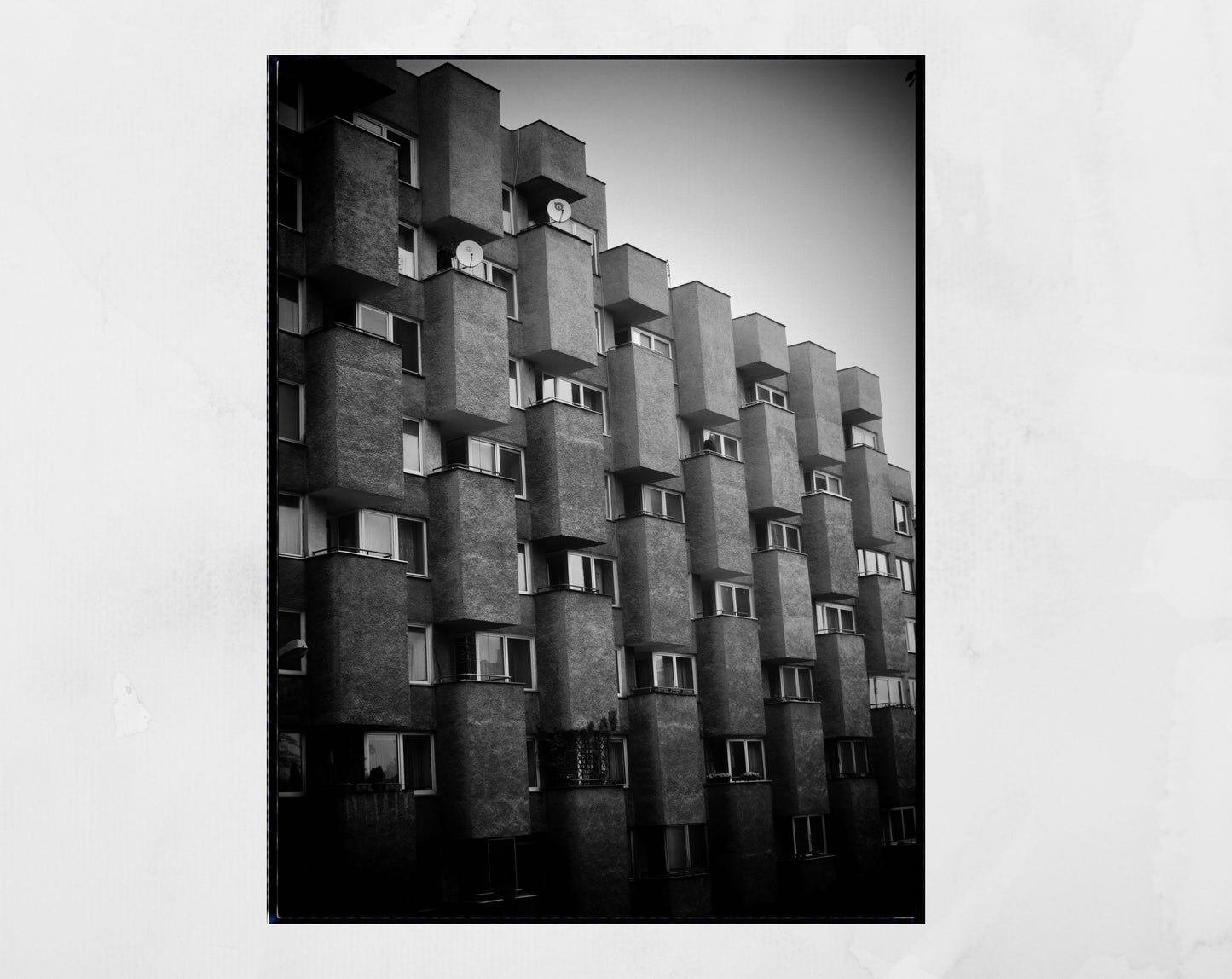 Brutalist Poster Warsaw Architecture Black And White Photography Print