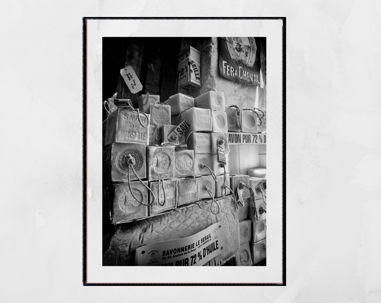 Marseille Soap Black And White Bathroom Wall Art Photography
