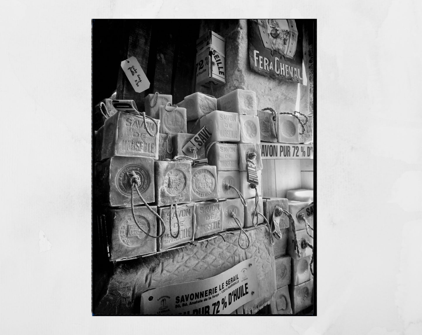 Marseille Soap Black And White Bathroom Wall Art Photography