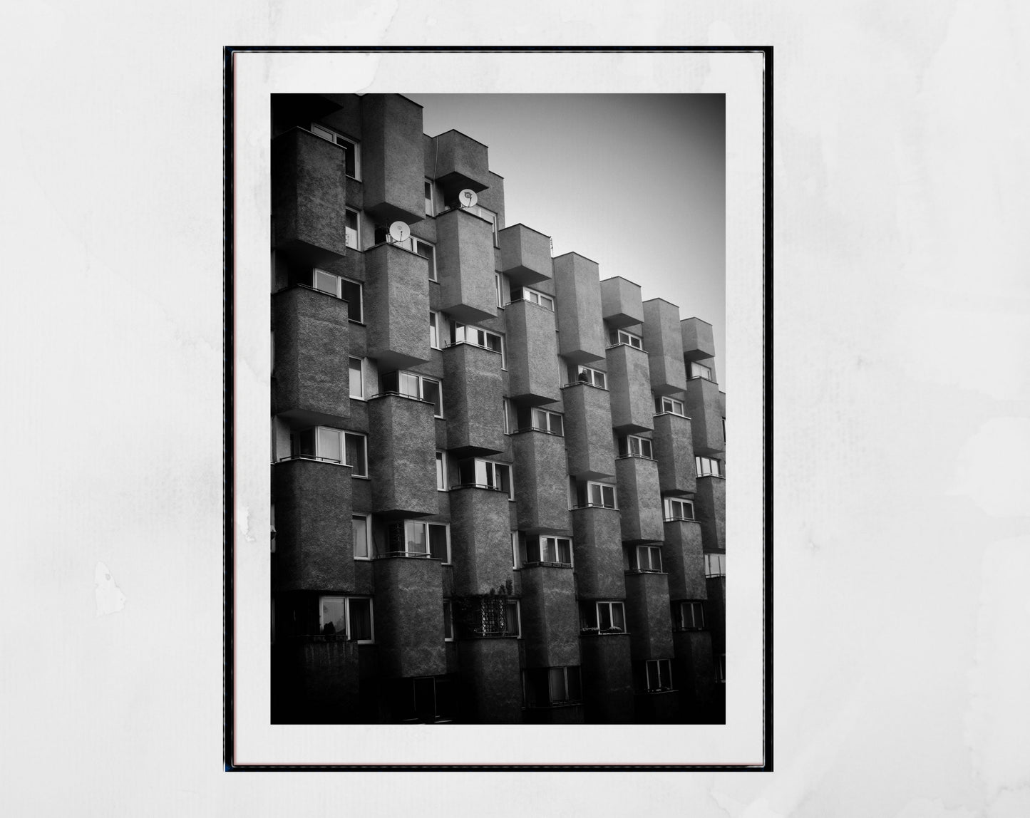 Brutalist Poster Warsaw Architecture Black And White Photography Print