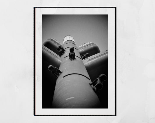 Prague Žižkov TV Tower David Černý Babies Black And White Photography Print