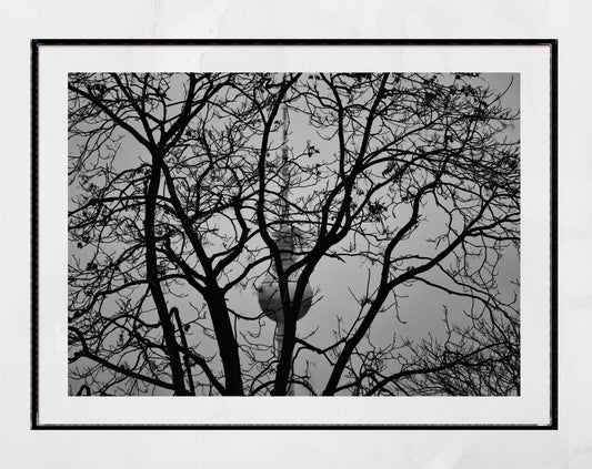 Berlin TV Tower Black And White Wall Art