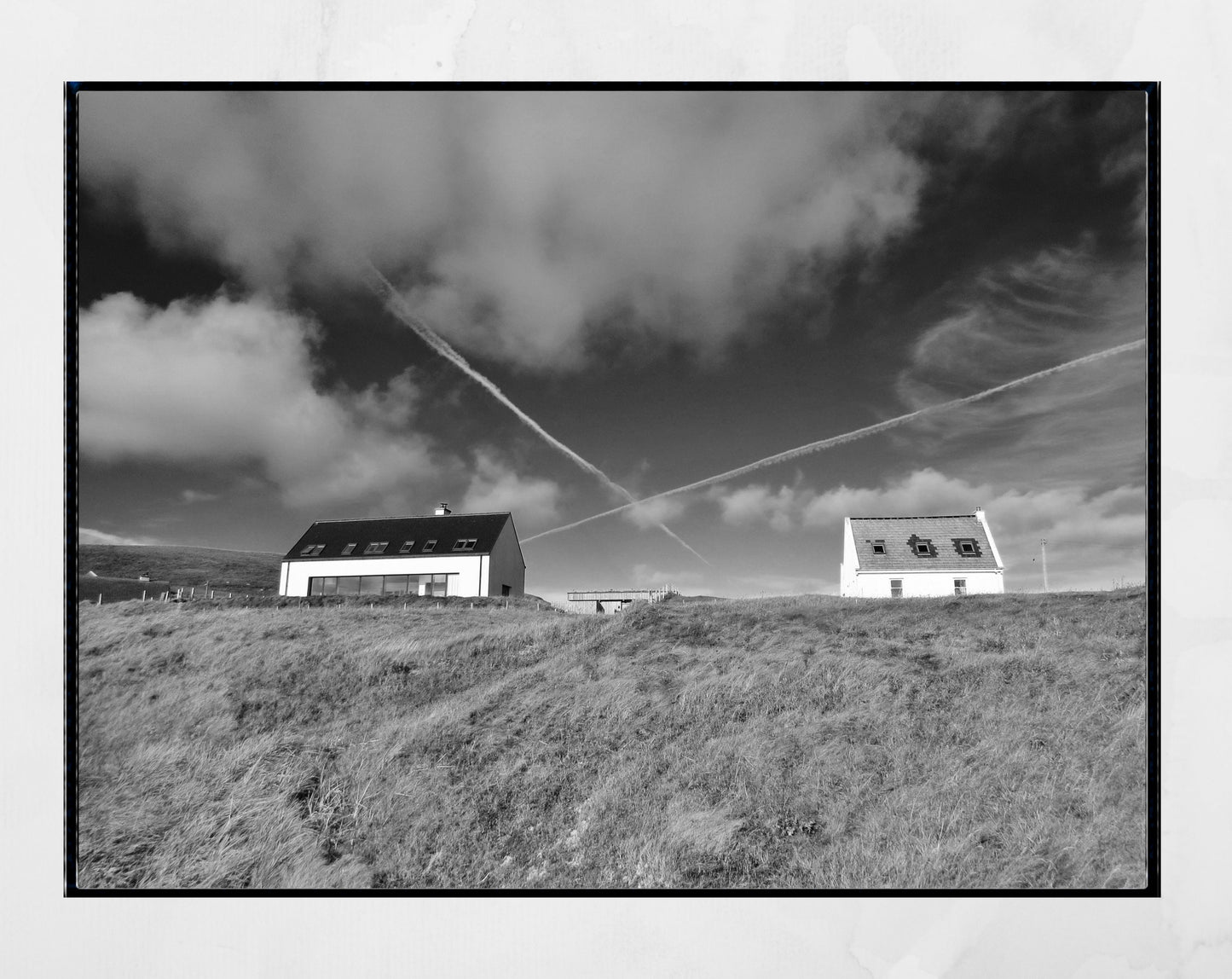 Isle of Barra Scotland Saltire Black And White Photography Print