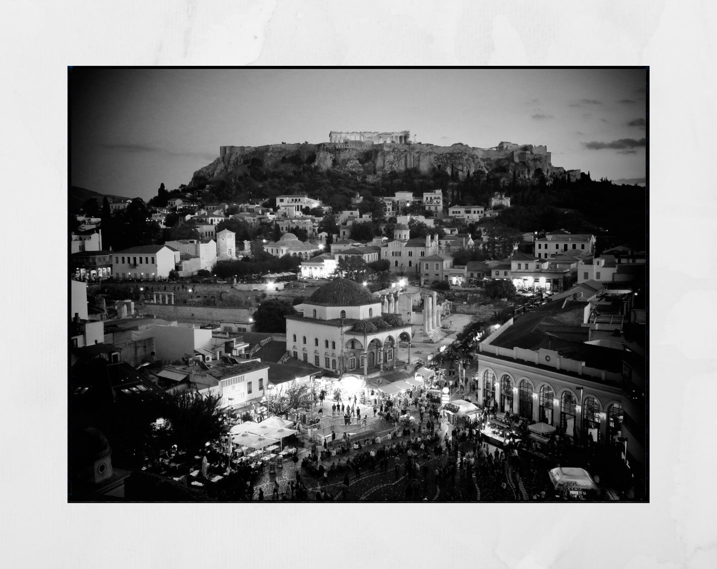 Athens Greece Black And White Photography Print
