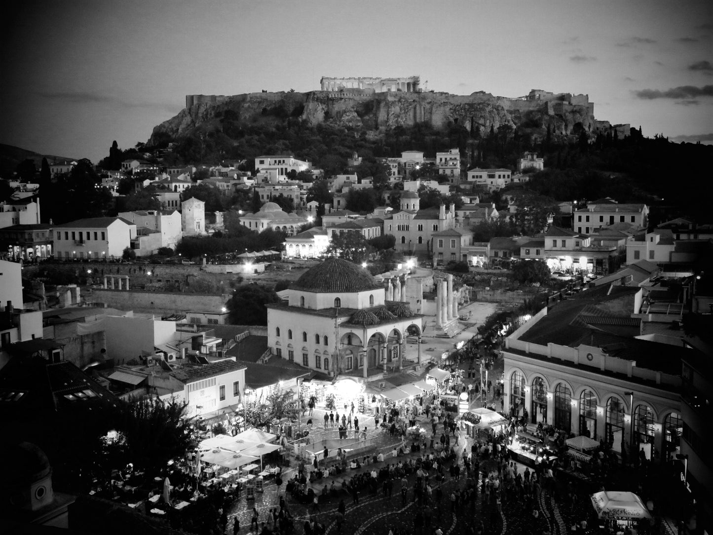 Athens Greece Black And White Photography Print