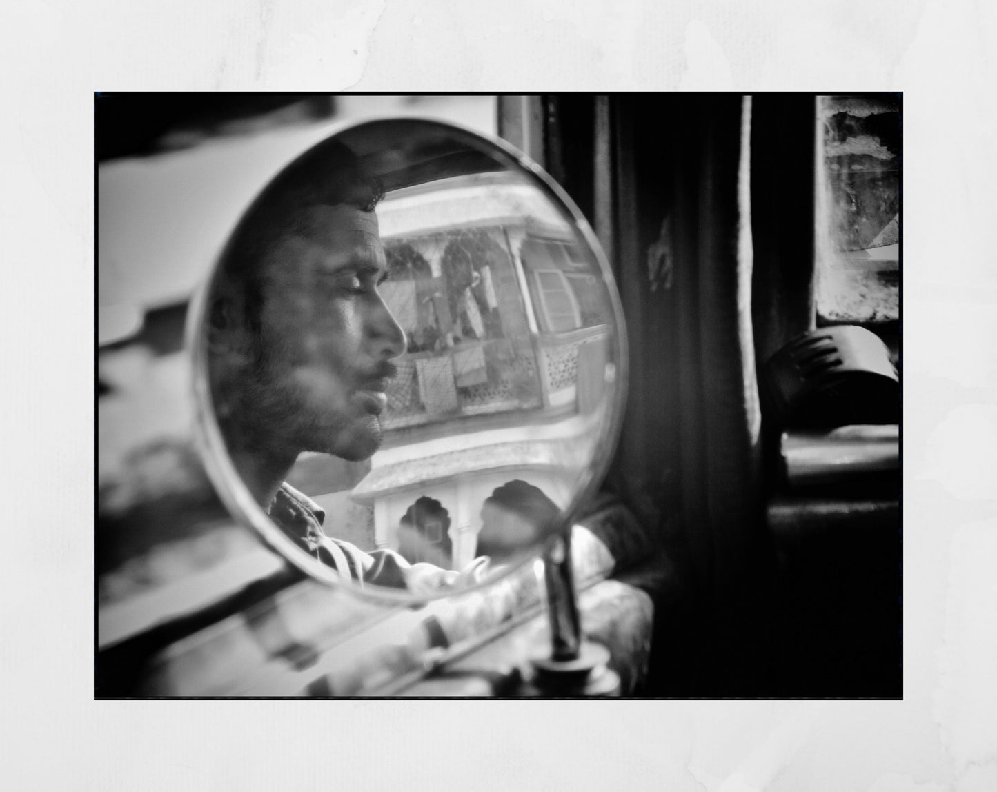 Mumbai India Taxi Driver Black And White Photography Print