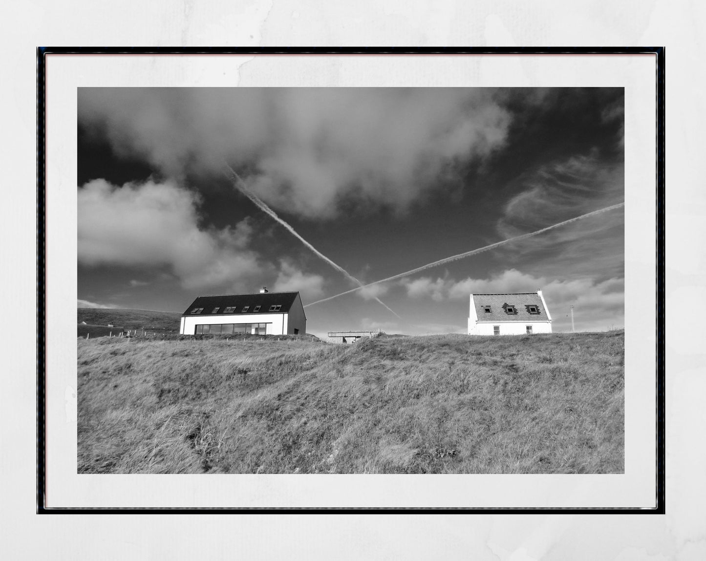 Isle of Barra Scotland Saltire Black And White Photography Print