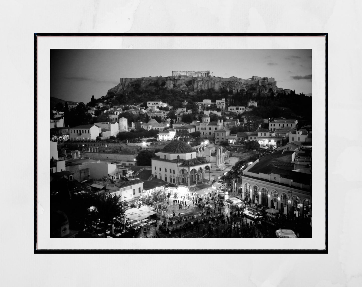 Athens Greece Black And White Photography Print