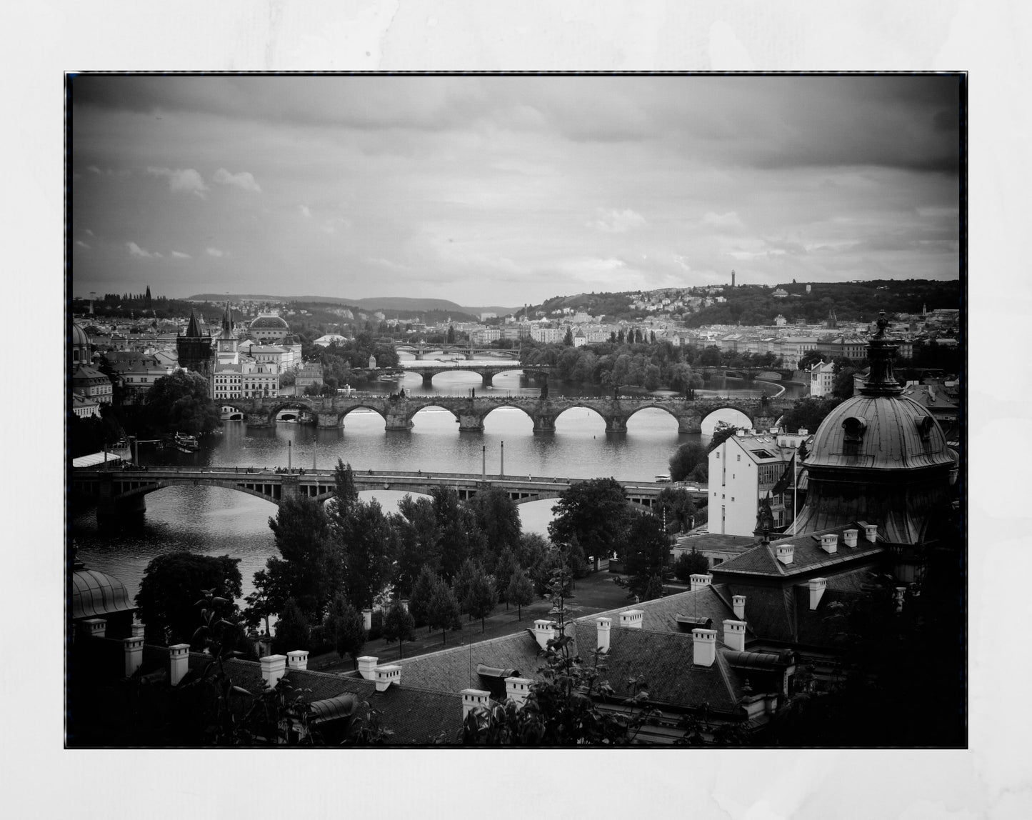 Prague Poster Letna Gardens Black And White Photography Print