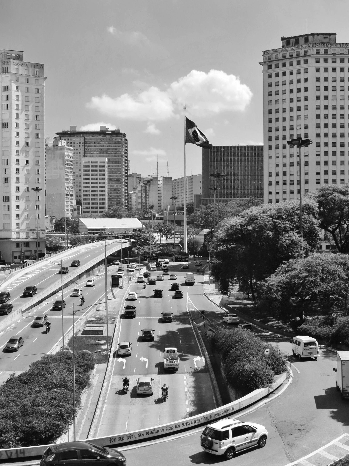 Sao Paulo Poster Brazil Black And White Photography Print