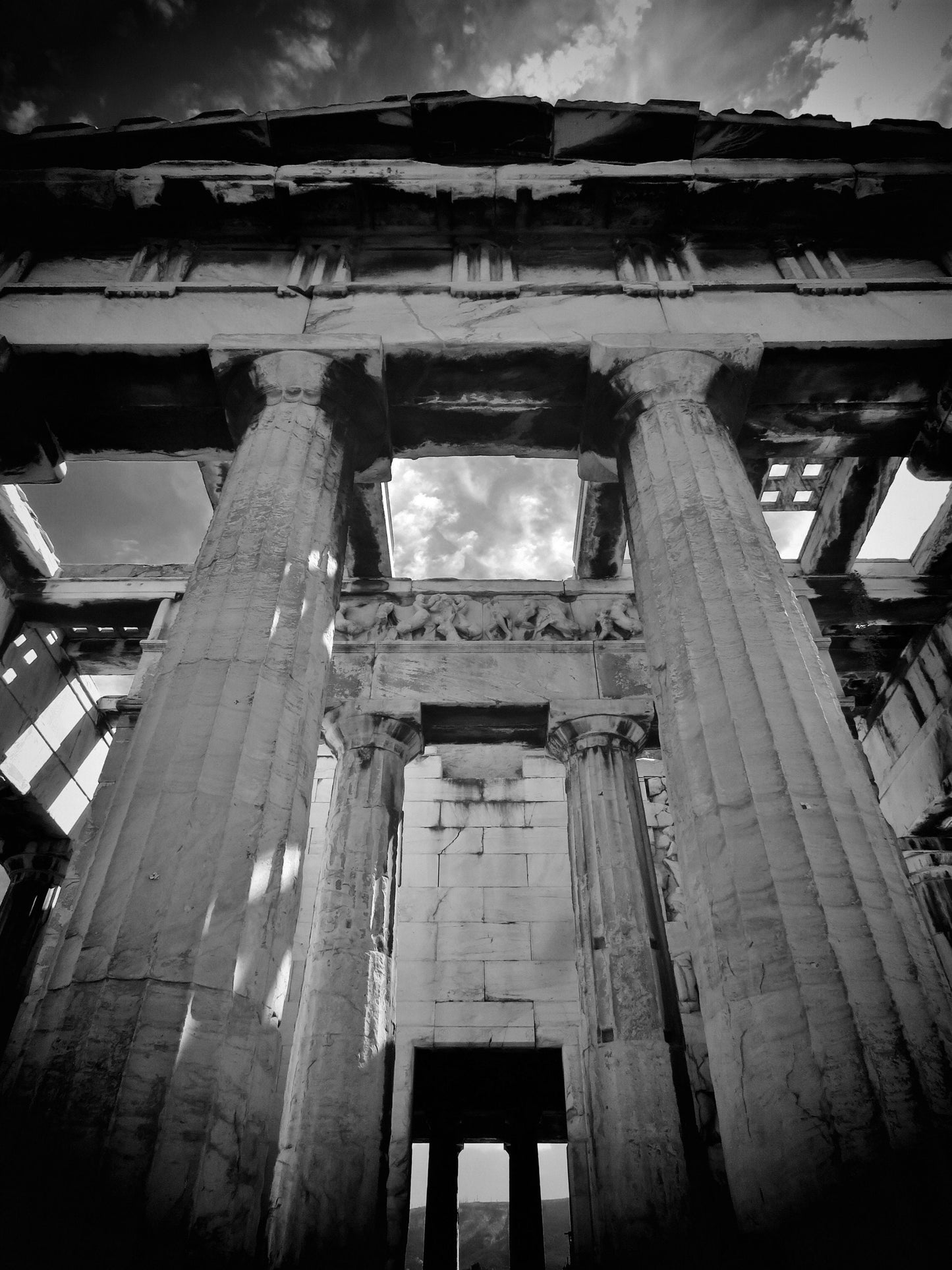 Athens Temple of Hephaestus Ancient Greece Black And White Photography Print
