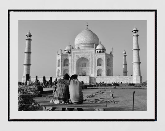Taj Mahal Print Black And White India Photography