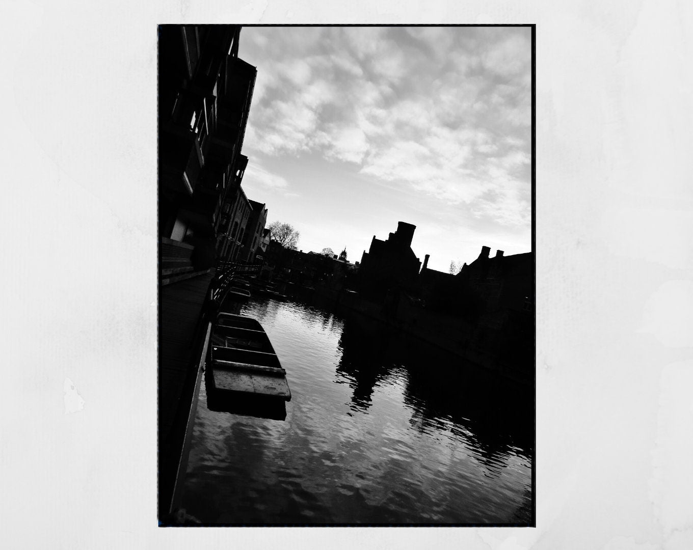 Cambridge England River Cam Black And White Photography Print
