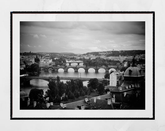 Prague Poster Letna Gardens Black And White Photography Print