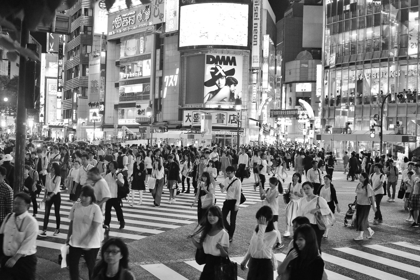 Shibuya Crossing Tokyo Black And White Photography Print