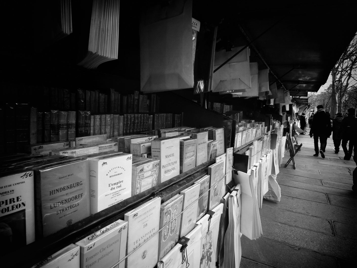 Paris Bouquinistes Black And White Photography Print