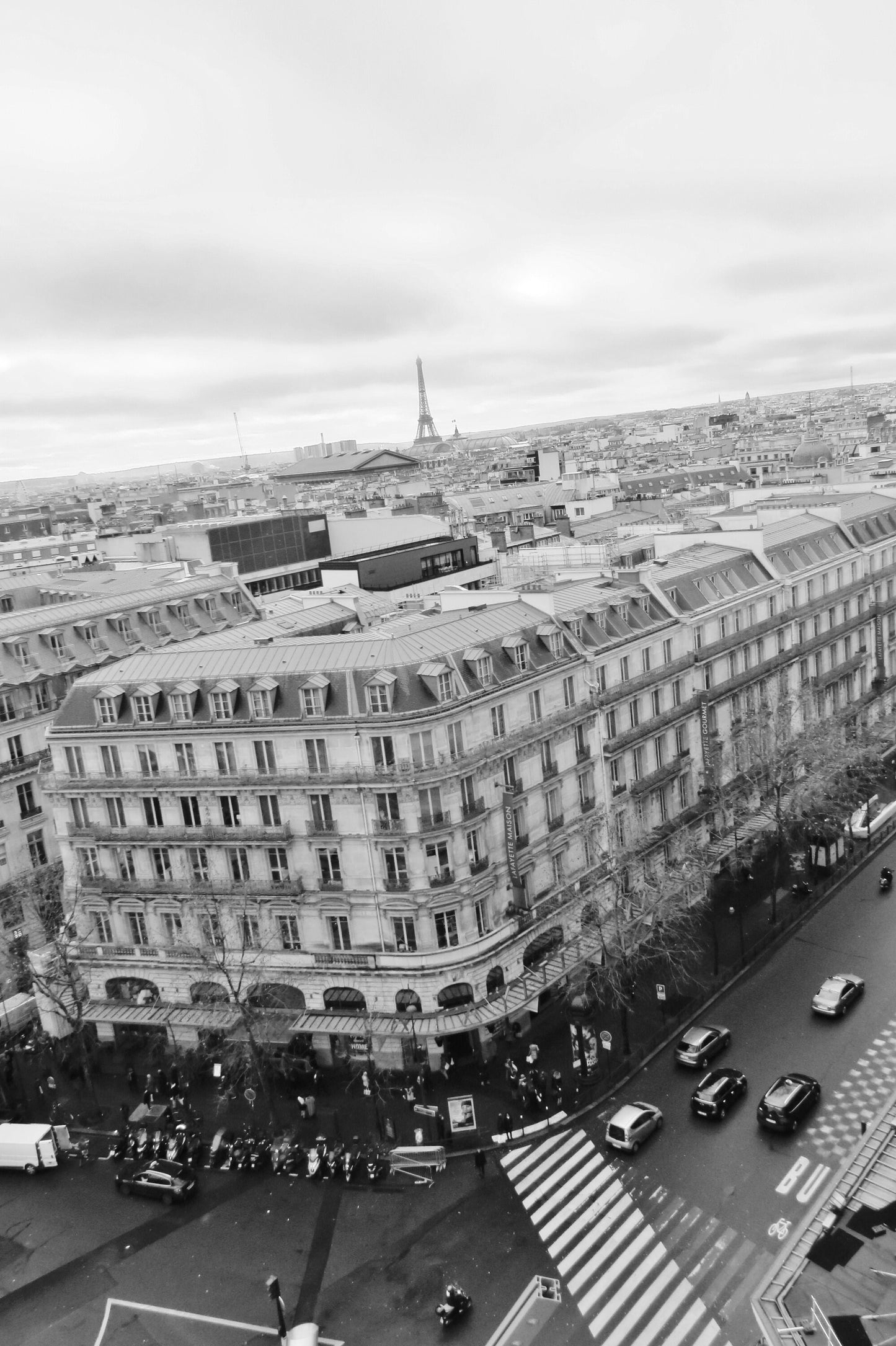 Paris Skyline Black And White Photography Print