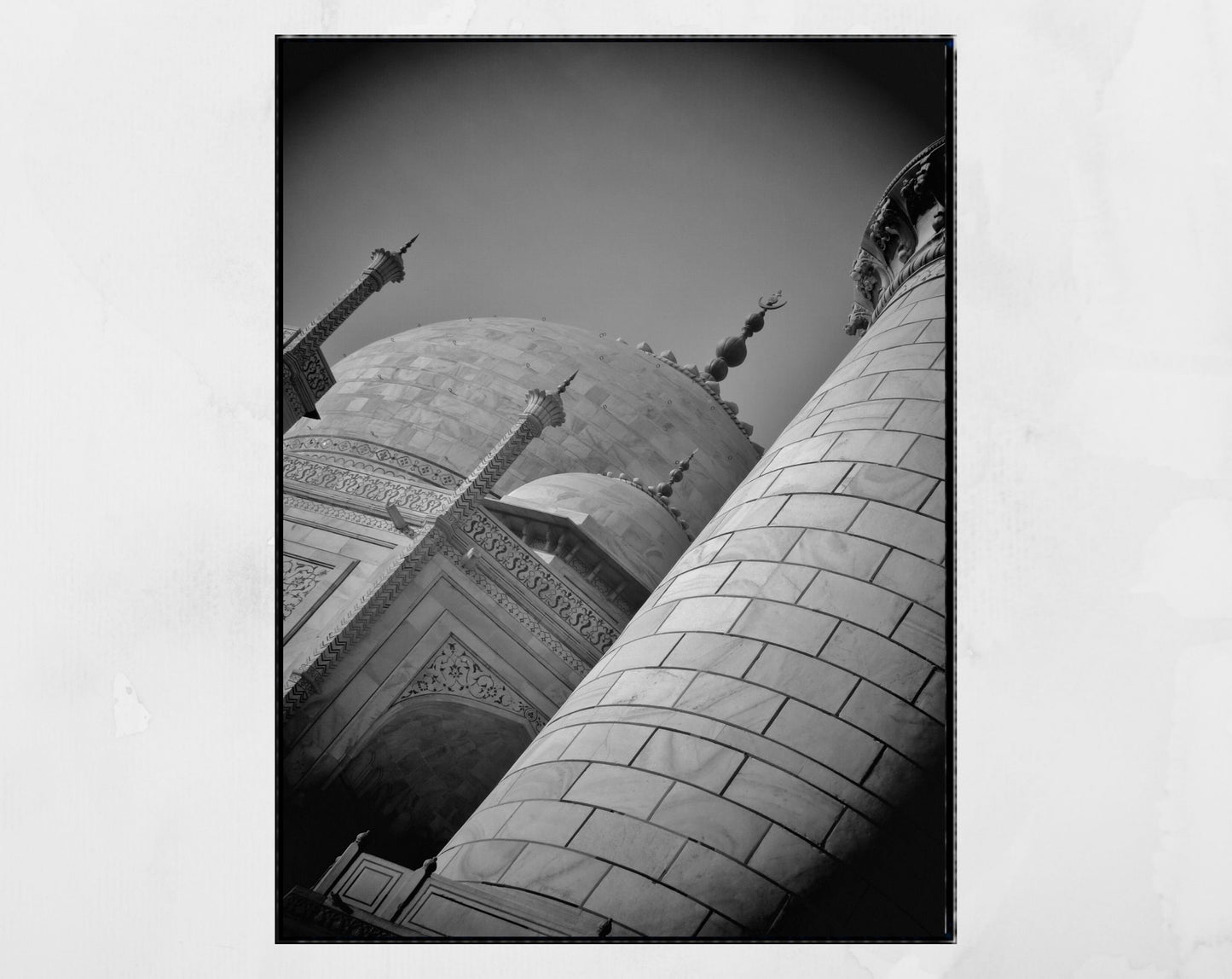 Taj Mahal Print Black And White India Wall Art