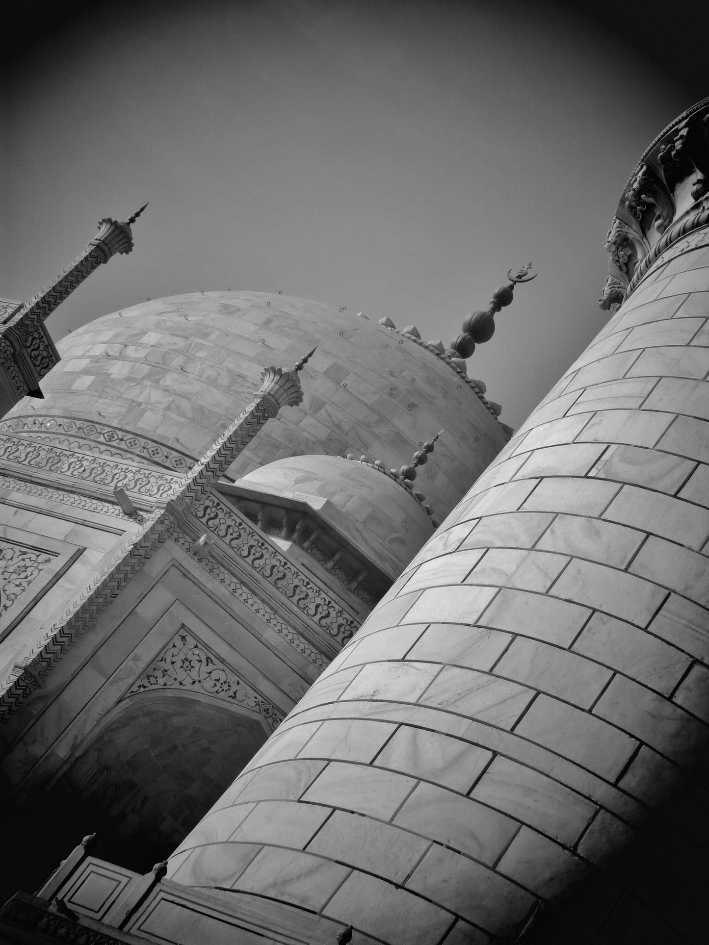 Taj Mahal Print Black And White India Wall Art