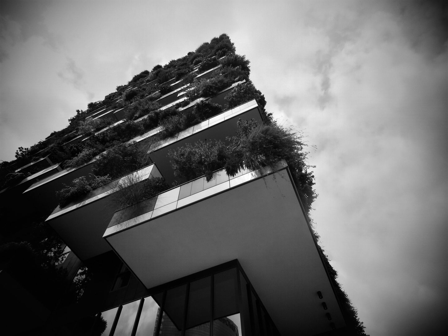 Milan Vertical Forest Bosco Verticale Architecture Black And White Photography Print