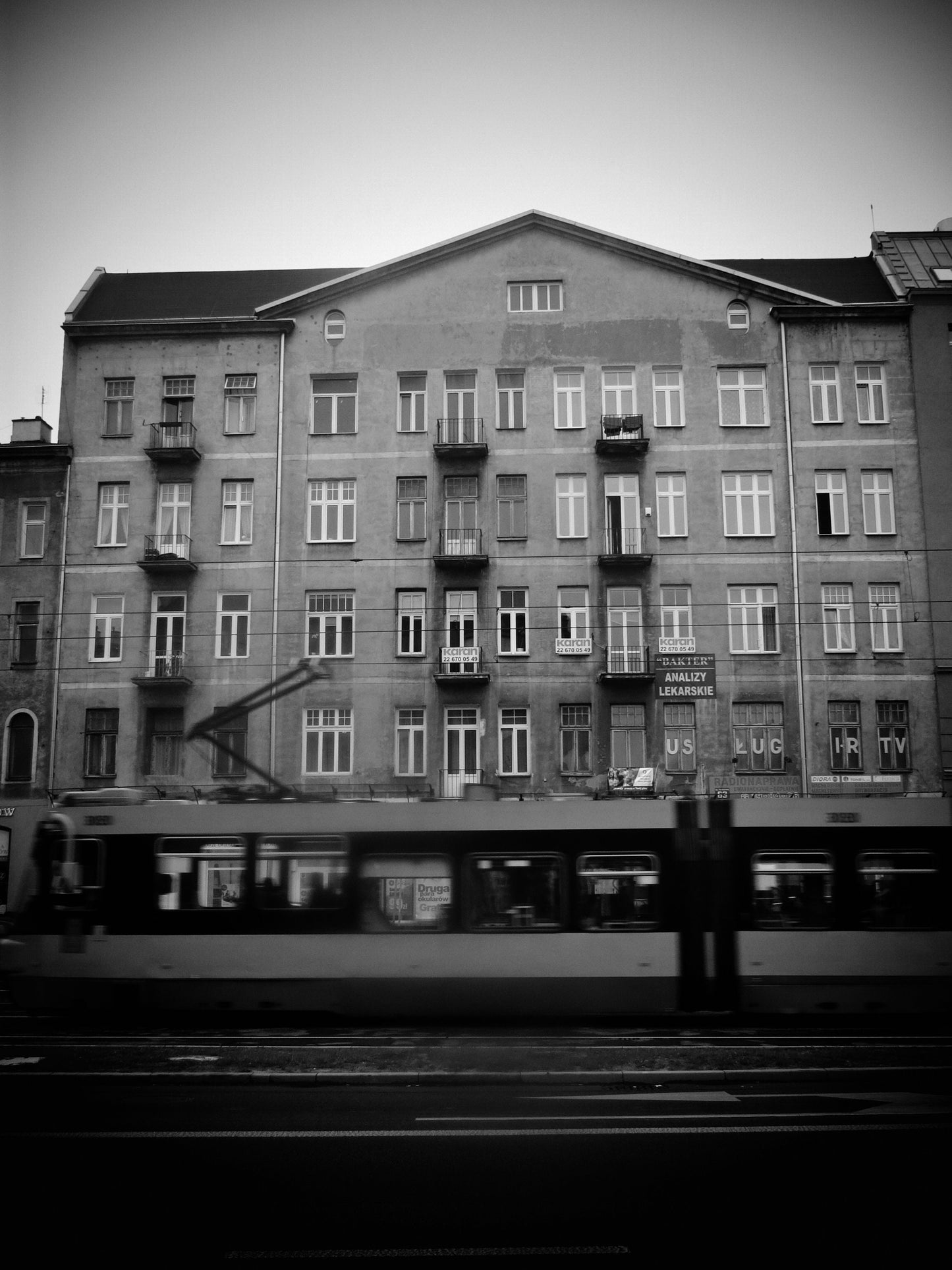 Warsaw Praga Tram Black And White Street Photography