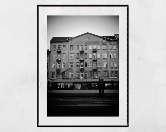 Warsaw Praga Tram Black And White Street Photography