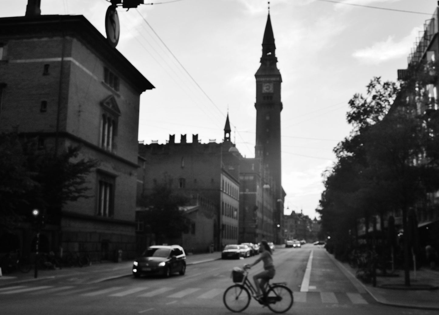 Copenhagen Cycling Black And White Street Photography Print