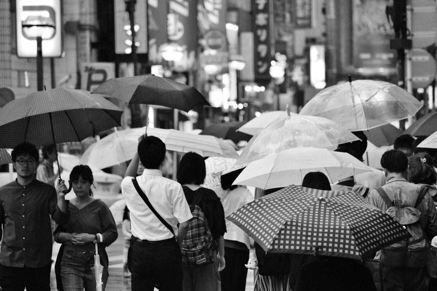 Kichijōji Tokyo In The Rain Street Black And White Photography Print