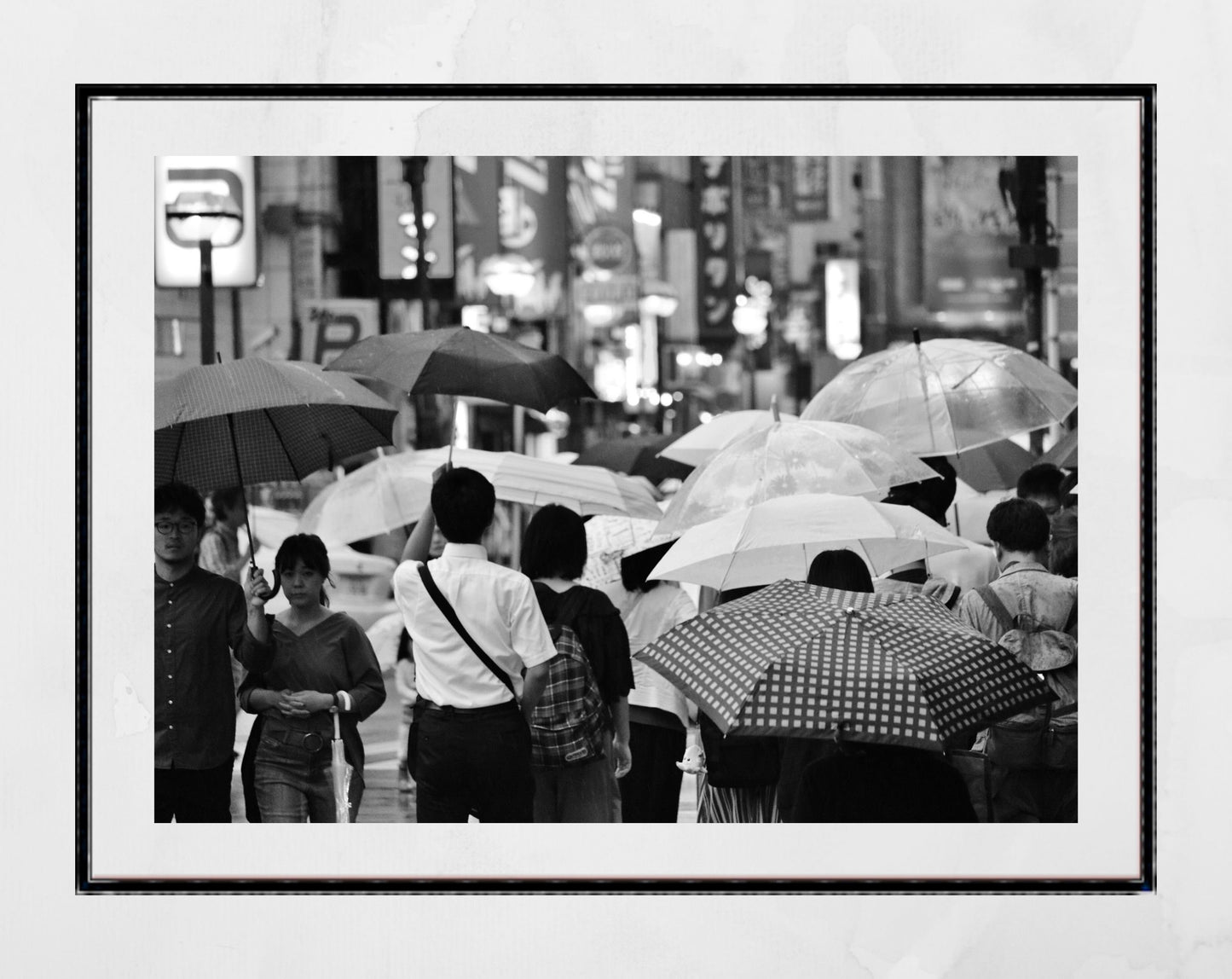 Kichijōji Tokyo In The Rain Street Black And White Photography Print
