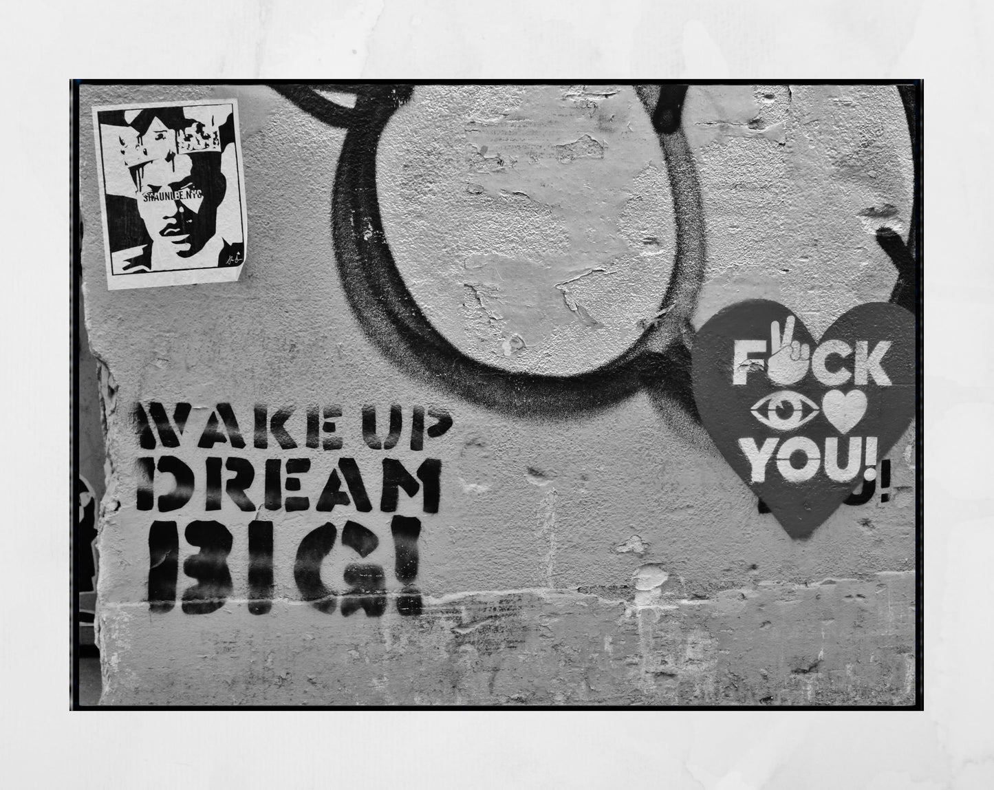 New York Street Art Black And White Photography Print