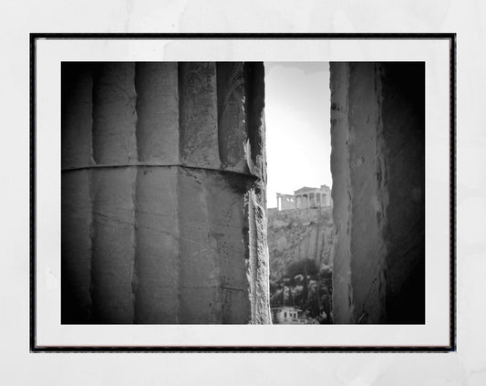 Parthenon Athens Acropolis Black And White Photography Print