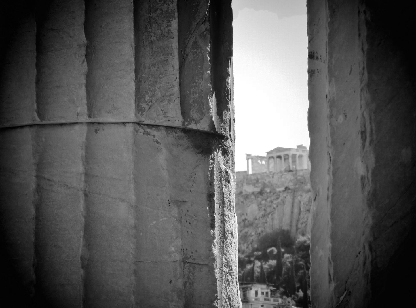 Parthenon Athens Acropolis Black And White Photography Print