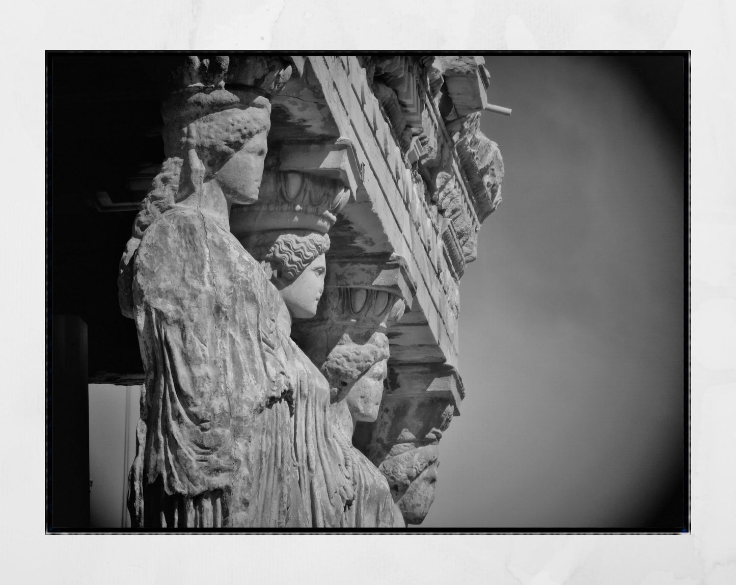 Erechtheion Athens Ancient Greece Black And White Photography Print