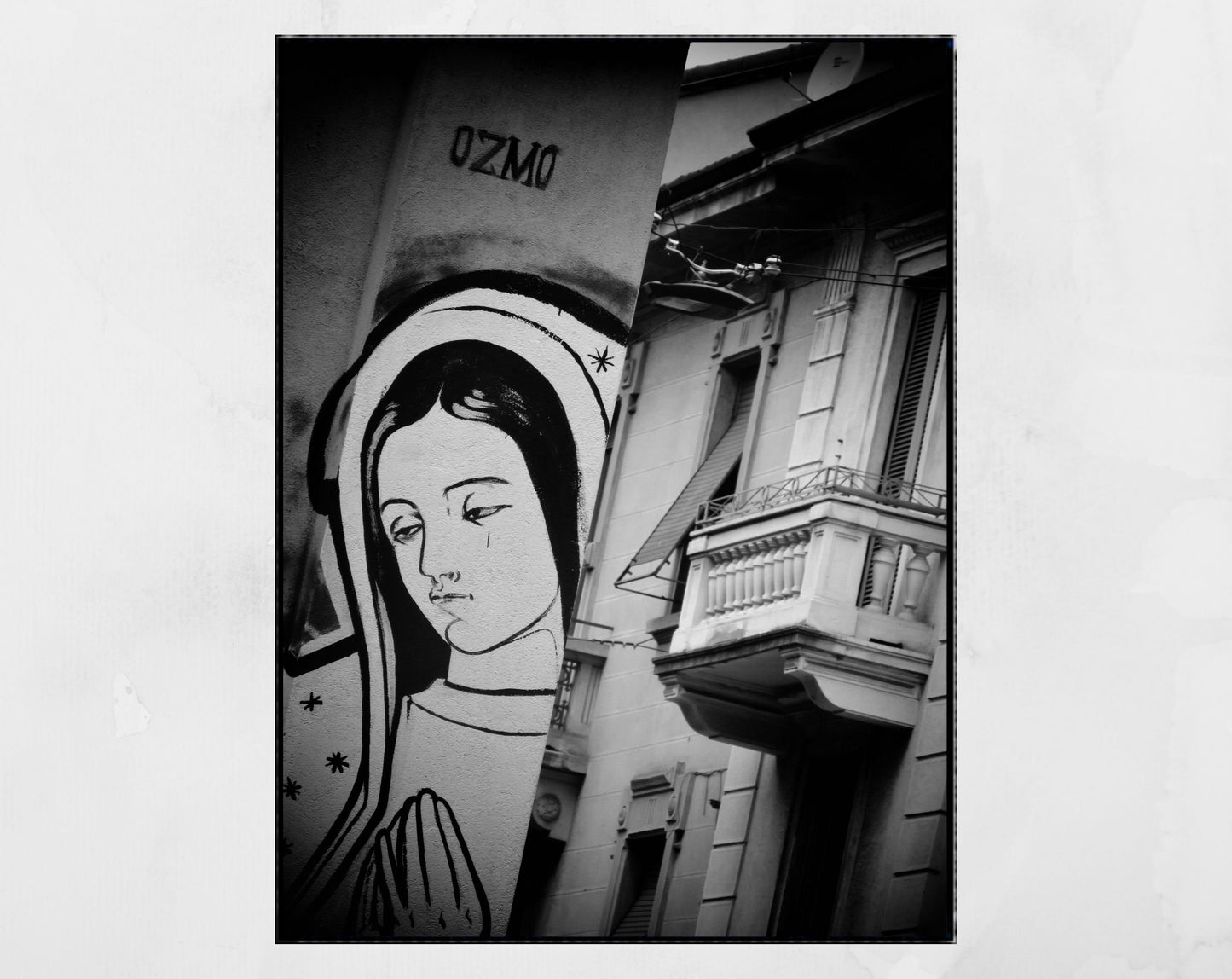 Isola Milan Street Art Black And White Photography Print